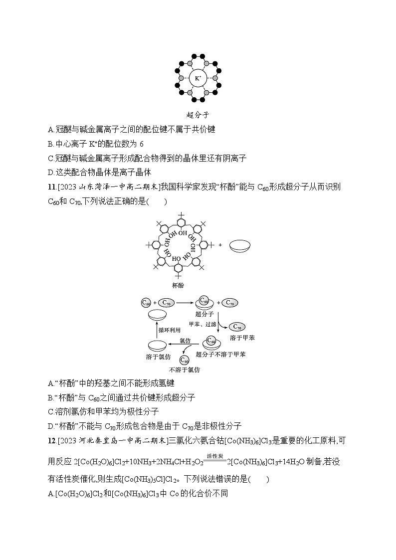 分层作业16　配合物与超分子03