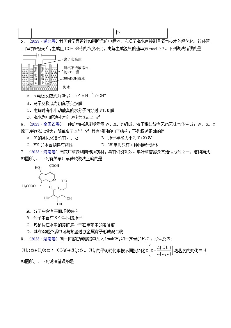 冲刺2024年高考化学真题重组卷4（新高考七省专用）第2页