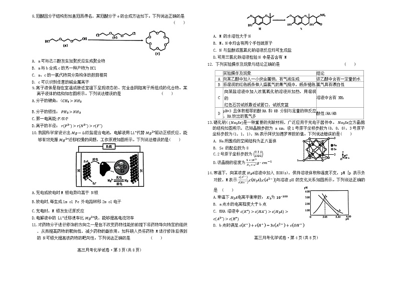 2024届甘肃省高三下学期3月月考（一模）化学试题第2页