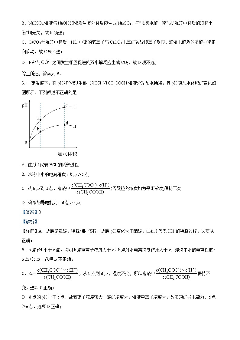 精品解析：山东省淄博市淄川中学2023-2024学年高二上学期11月期中考试化学试卷（解析版）第2页