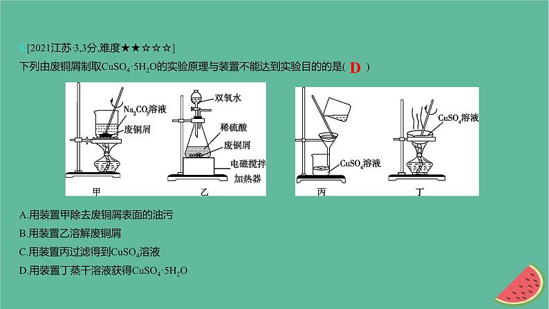 2025版高考化学一轮复习真题精练第十一章化学实验第40练物质的检验分离和提纯课件06