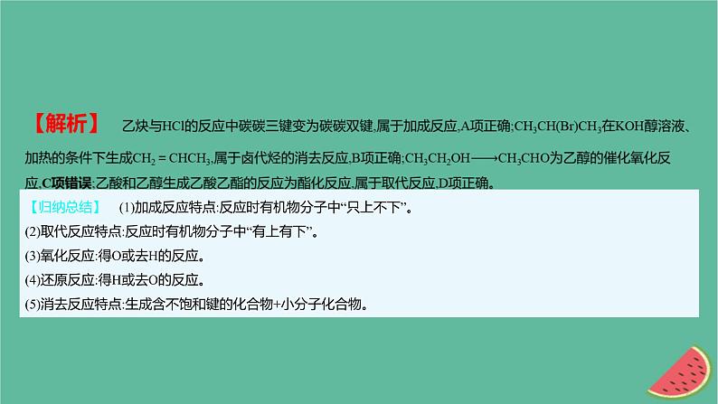 2025版高考化学一轮复习真题精练第十章有机化学基础第35练有机反应类型的判断课件第3页