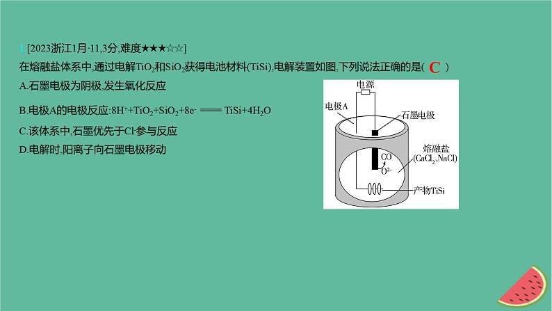 2025版高考化学一轮复习真题精练第九章化学反应与电能第31练新型电化学装置的分析课件第2页