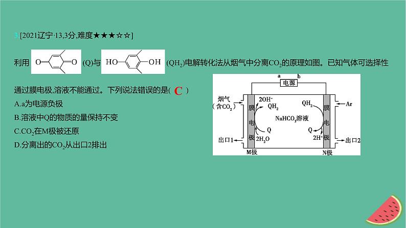 2025版高考化学一轮复习真题精练第九章化学反应与电能第31练新型电化学装置的分析课件第6页