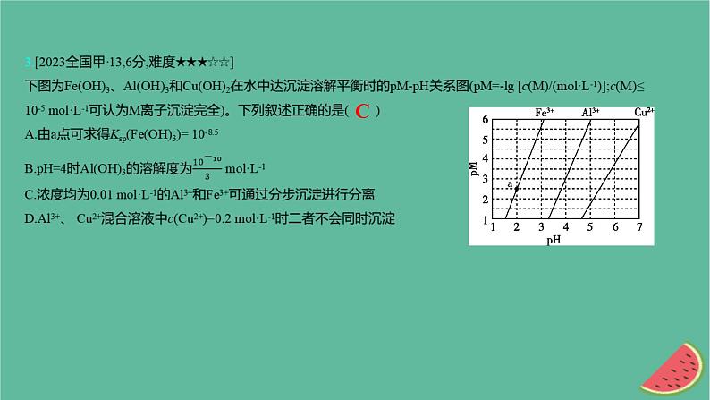 2025版高考化学一轮复习真题精练第八章水溶液中的离子反应与平衡第26练水溶液中离子平衡图象分析课件第6页