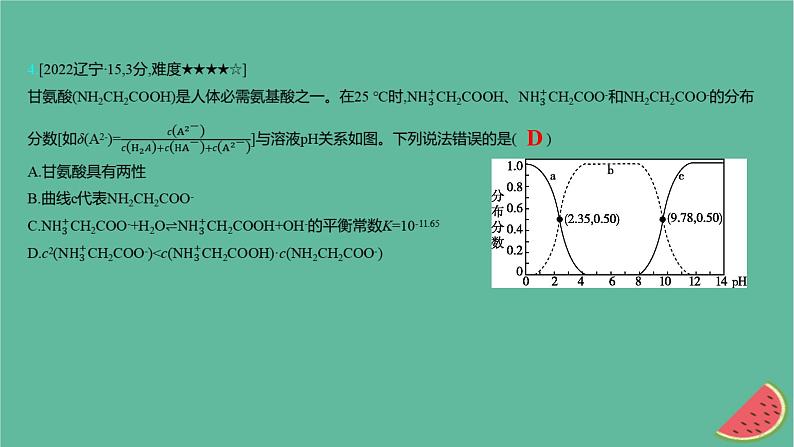 2025版高考化学一轮复习真题精练第八章水溶液中的离子反应与平衡第26练水溶液中离子平衡图象分析课件第8页