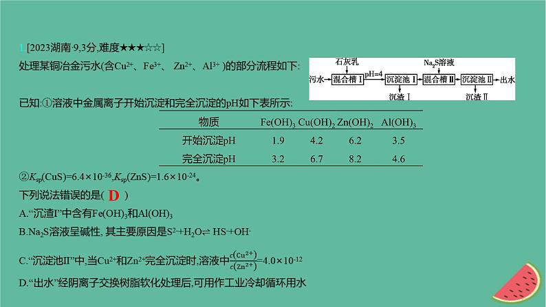 2025版高考化学一轮复习真题精练第八章水溶液中的离子反应与平衡第25练沉淀溶解平衡及溶度积的应用课件第2页