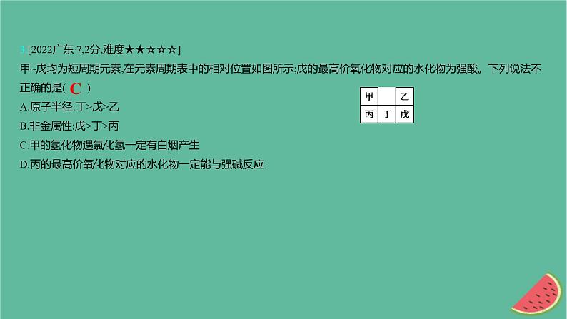 2025版高考化学一轮复习真题精练第五章物质结构与性质元素周期律第12练元素“位_构_性”关系的综合应用课件第6页