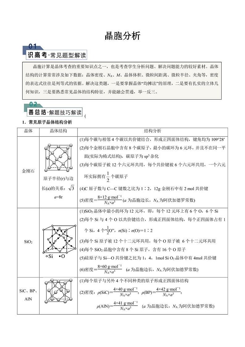 晶胞分析(解析版)第1页