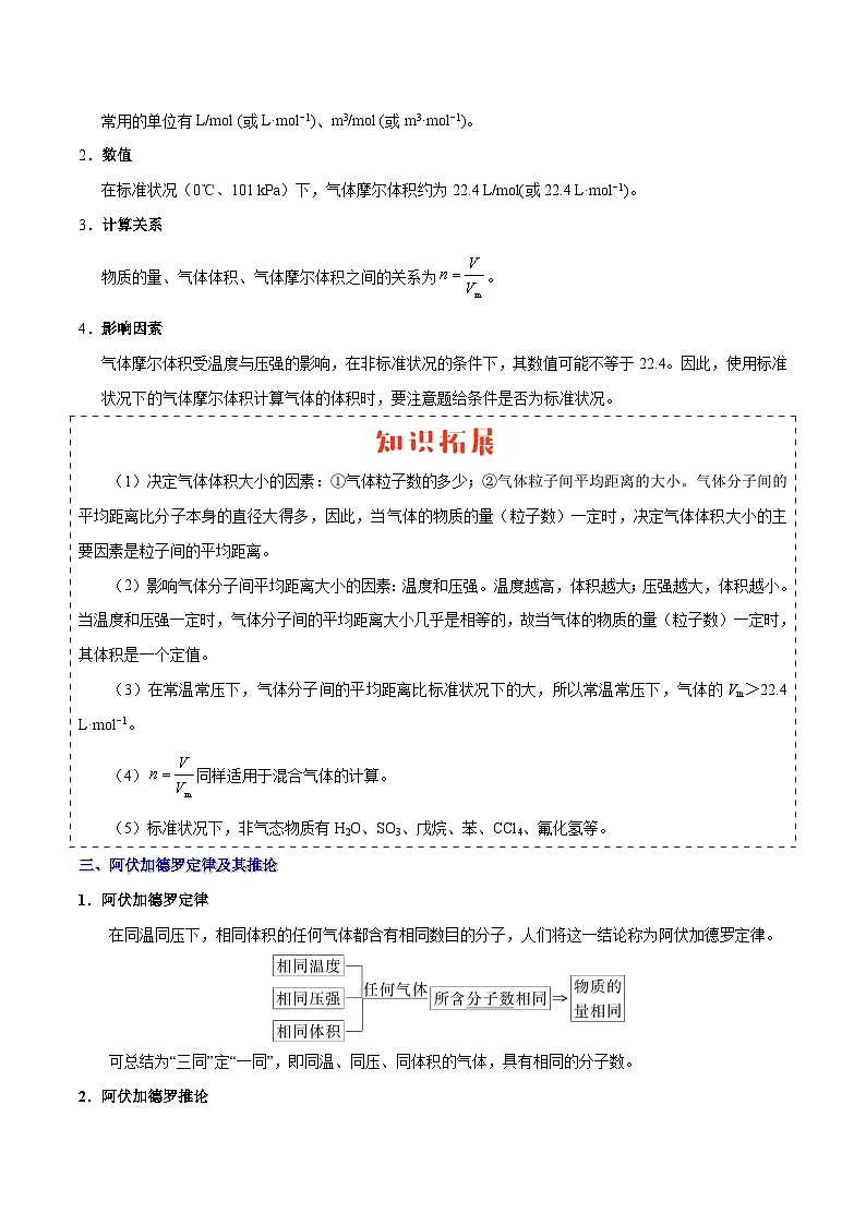 最新高考化学考点一遍过（讲义） 考点05 物质的量 气体摩尔体积03
