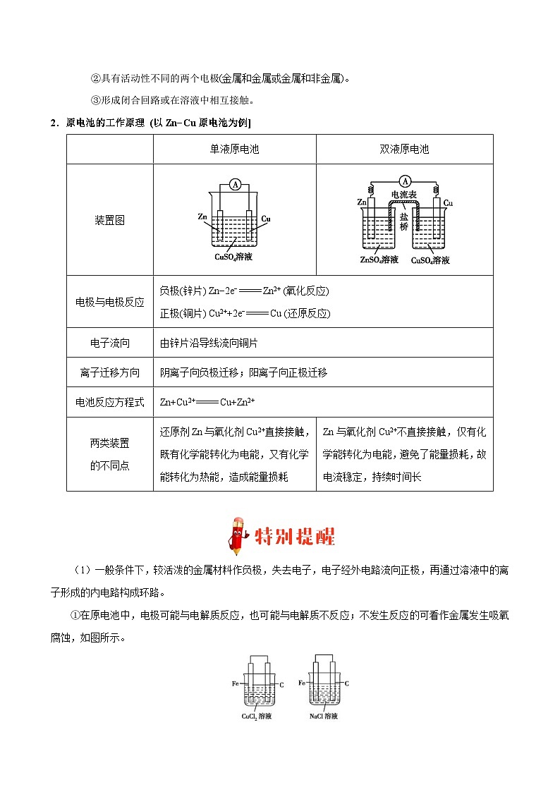 最新高考化学考点一遍过（讲义） 考点33 原电池的工作原理及应用02