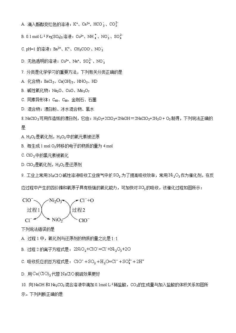陕西省西安市周至县第六中学2023-2024学年高三上学期11月期中化学试题（原卷版+解析版）02