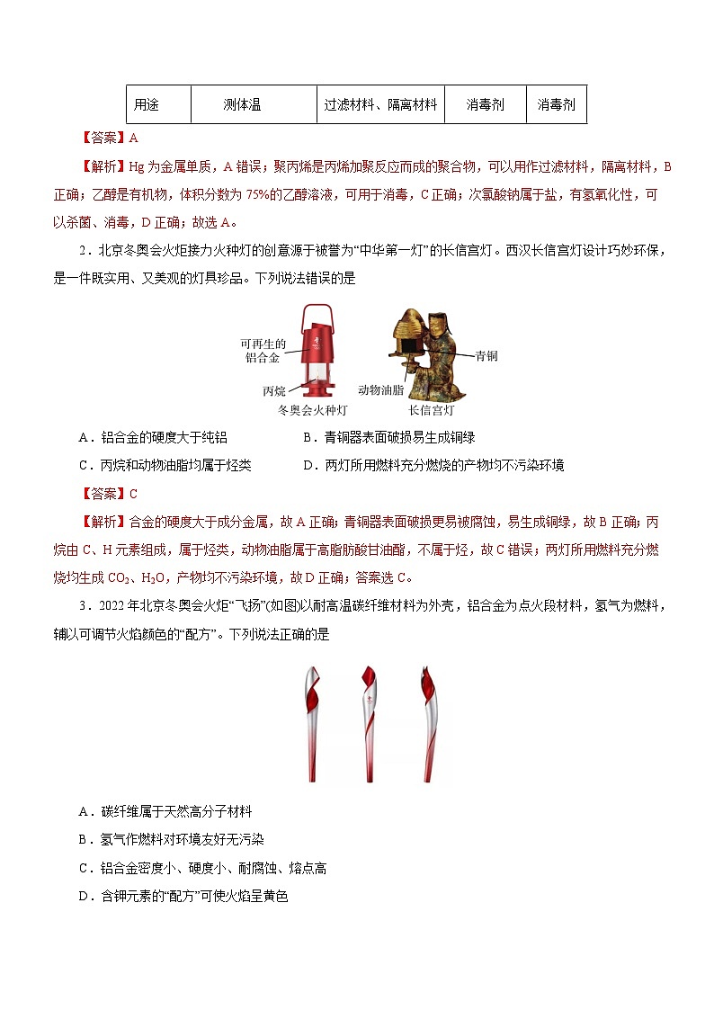 最新高考化学二轮复习讲练测  专题01  STSE  物质的分类、性质与变化（测）02
