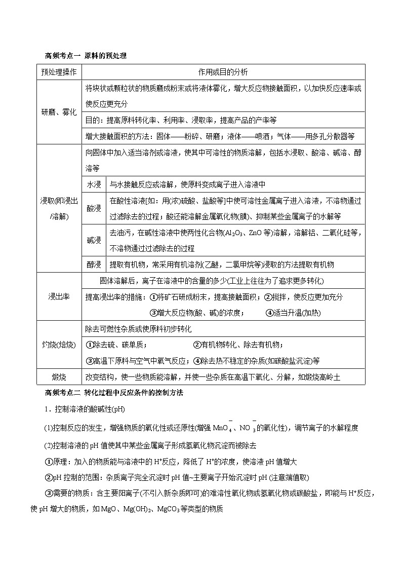 最新高考化学二轮复习讲练测  专题13 工艺流程综合题（讲）02