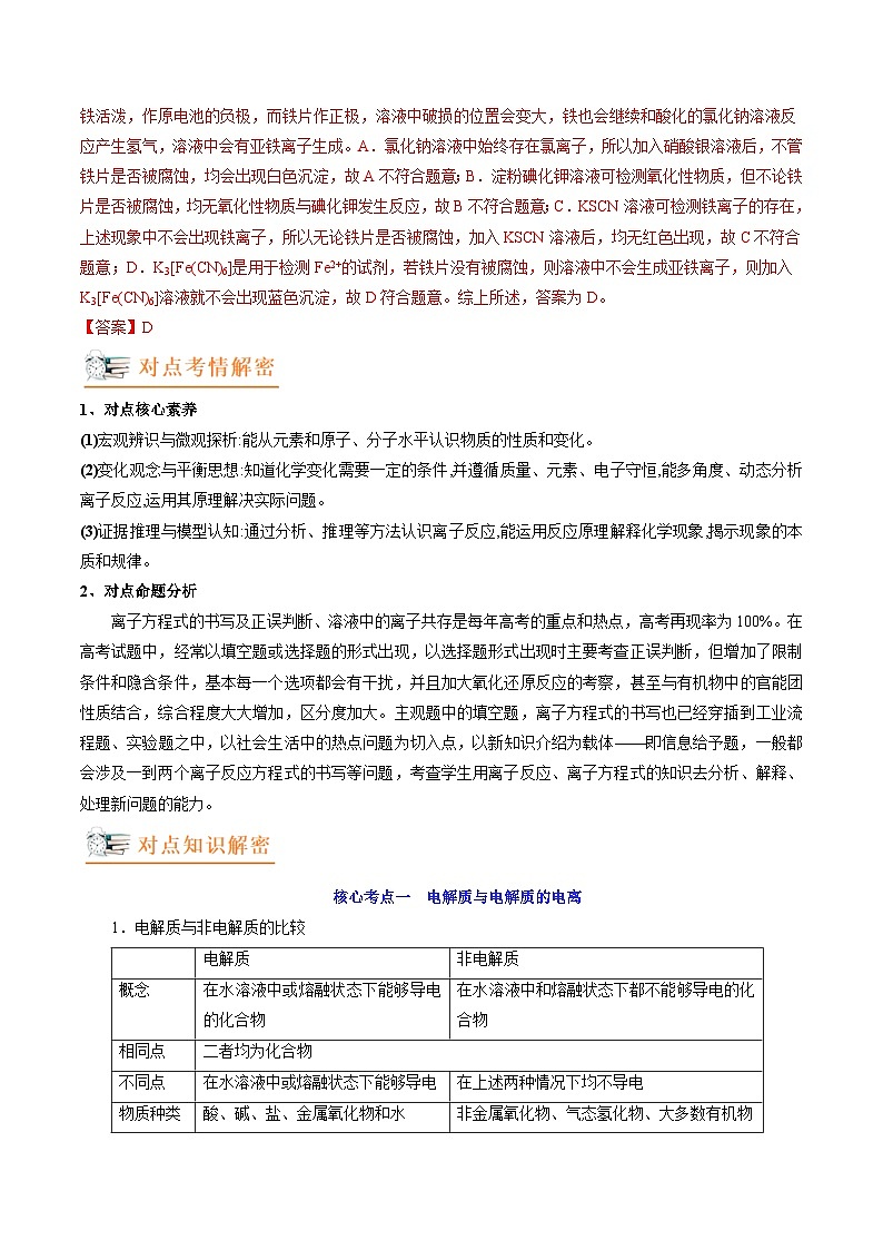 高考解密03  离子反应（讲义）-【高频考点解密】2023年高考化学二轮复习讲义+分层训练（新高考专用）（解析版）第3页