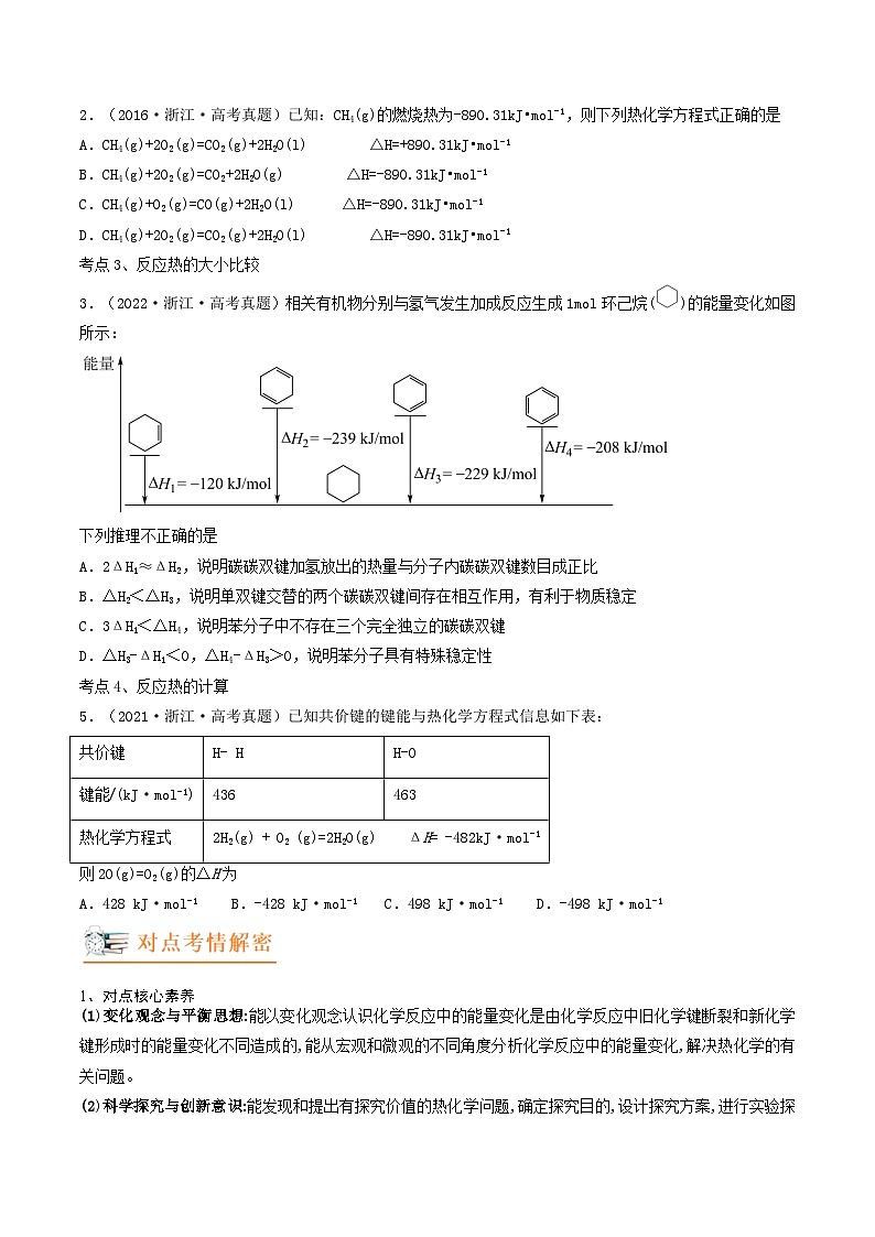 最新高考化学解密06  化学反应的热效应（讲义）-【高频考点解密】02