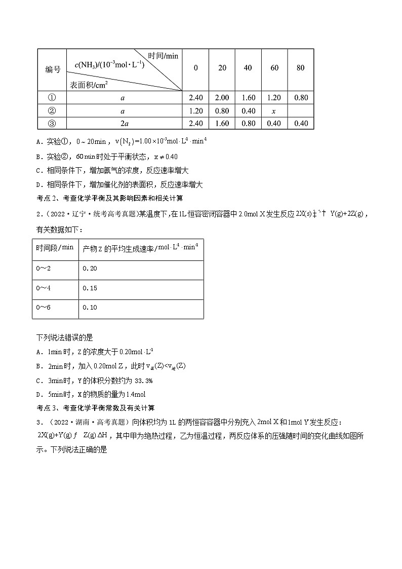 最新高考化学解密07  化学反应速率与化学平衡（讲义）-【高频考点解密】02