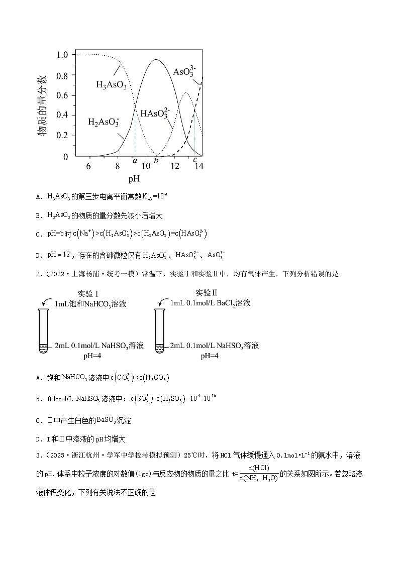 高考解密08  水溶液中的离子反应与平衡（分层训练）-【高频考点解密】2023年高考化学二轮复习讲义+分层训练（新高考专用）（原卷版）第2页