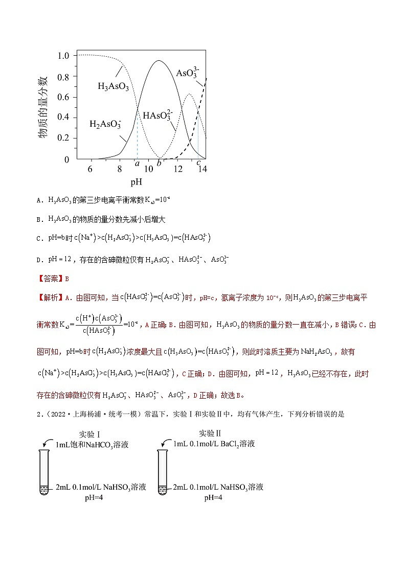 高考解密08  水溶液中的离子反应与平衡（分层训练）-【高频考点解密】2023年高考化学二轮复习讲义+分层训练（新高考专用）（解析版）第2页