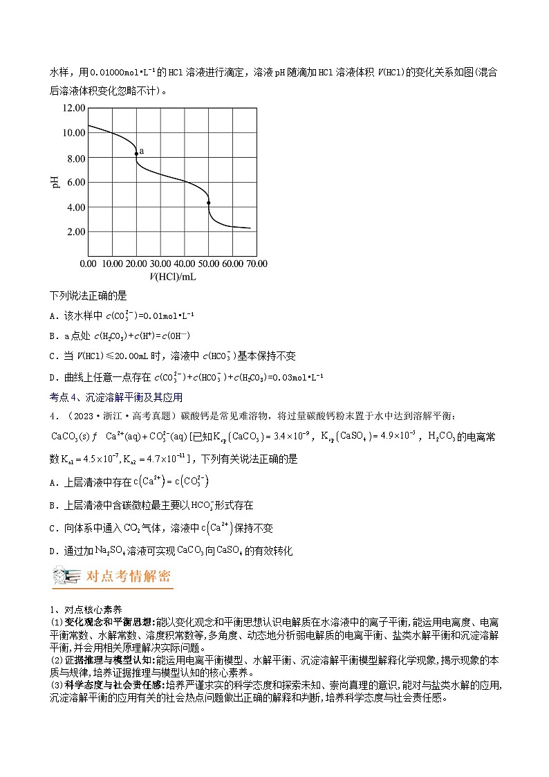 最新高考化学解密08  水溶液中的离子反应与平衡（讲义）-【高频考点解密】03