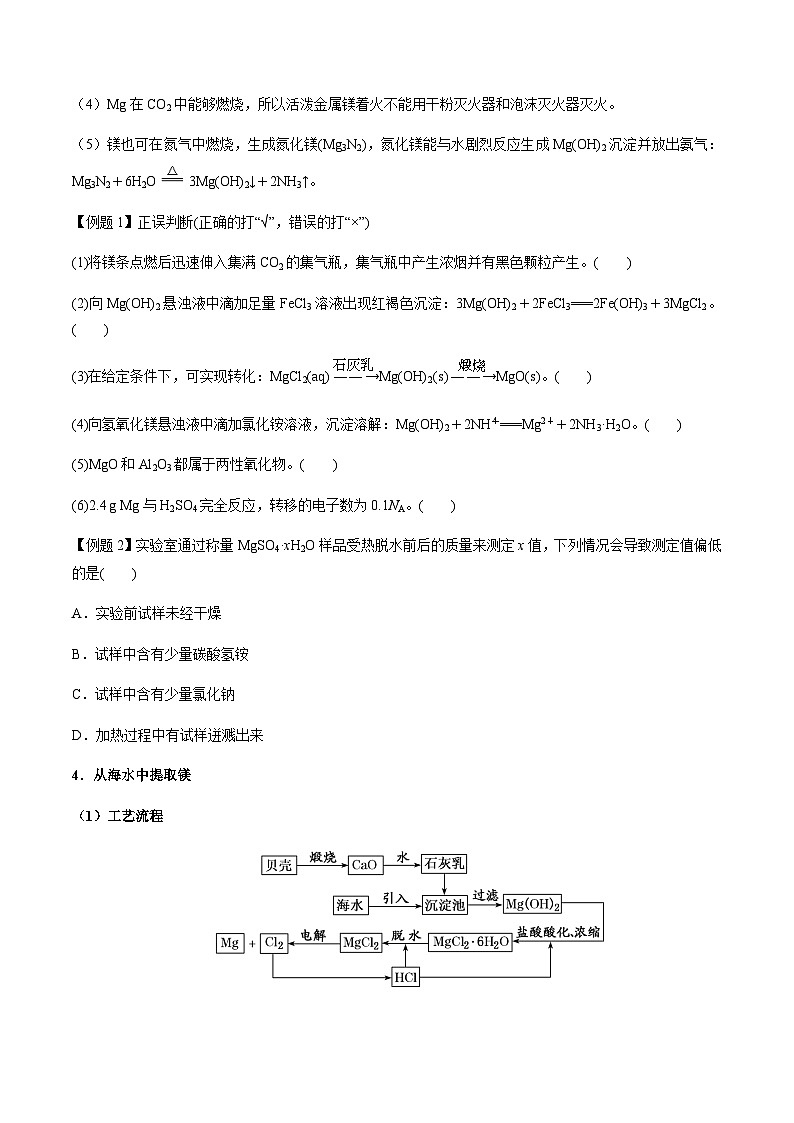 第15讲 镁及其化合物（原卷版）-备战2023年高考化学【一轮·夯实基础】复习精讲精练第3页