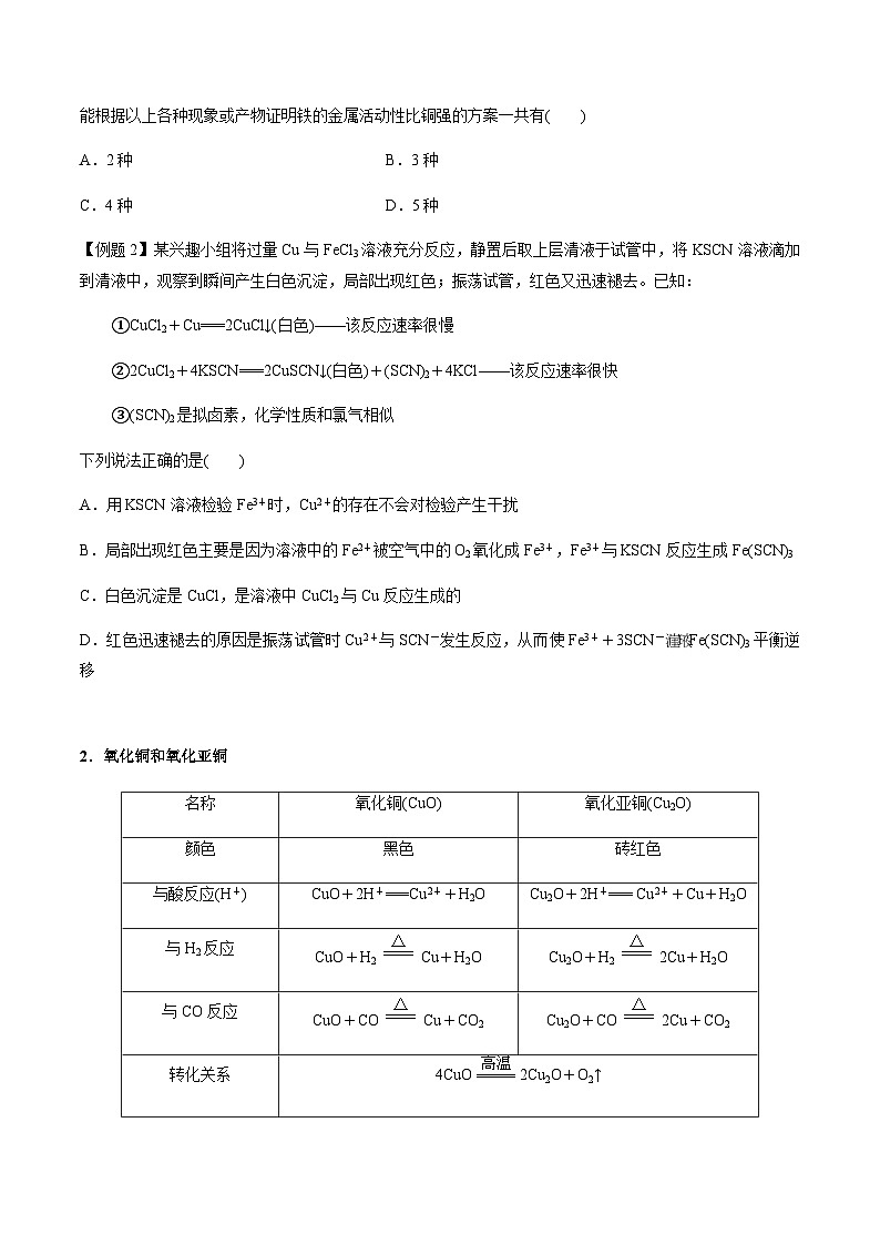 第18讲 铜及其化合物（原卷版）-备战2023年高考化学【一轮·夯实基础】复习精讲精练第3页