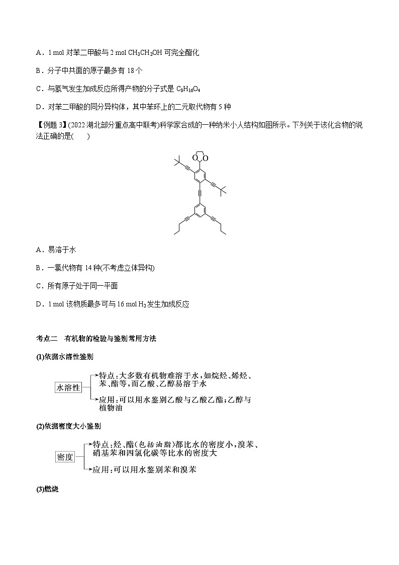 第52讲 有机物的官能团与性质、检验与鉴别（原卷版）-备战2023年高考化学【一轮·夯实基础】复习精讲精练第3页