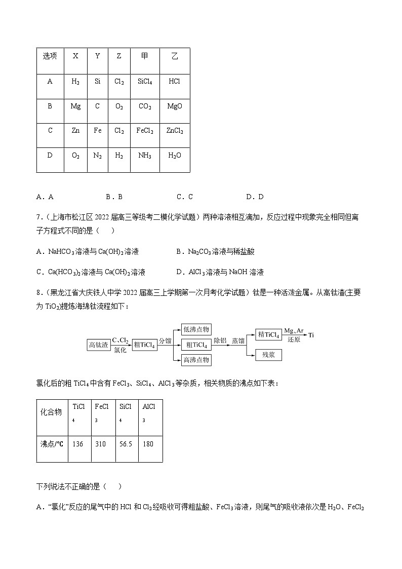 第三章 金属及其化合物 章末综合检测卷（原卷版）-备战2023年高考化学【一轮·夯实基础】复习精讲精练第3页