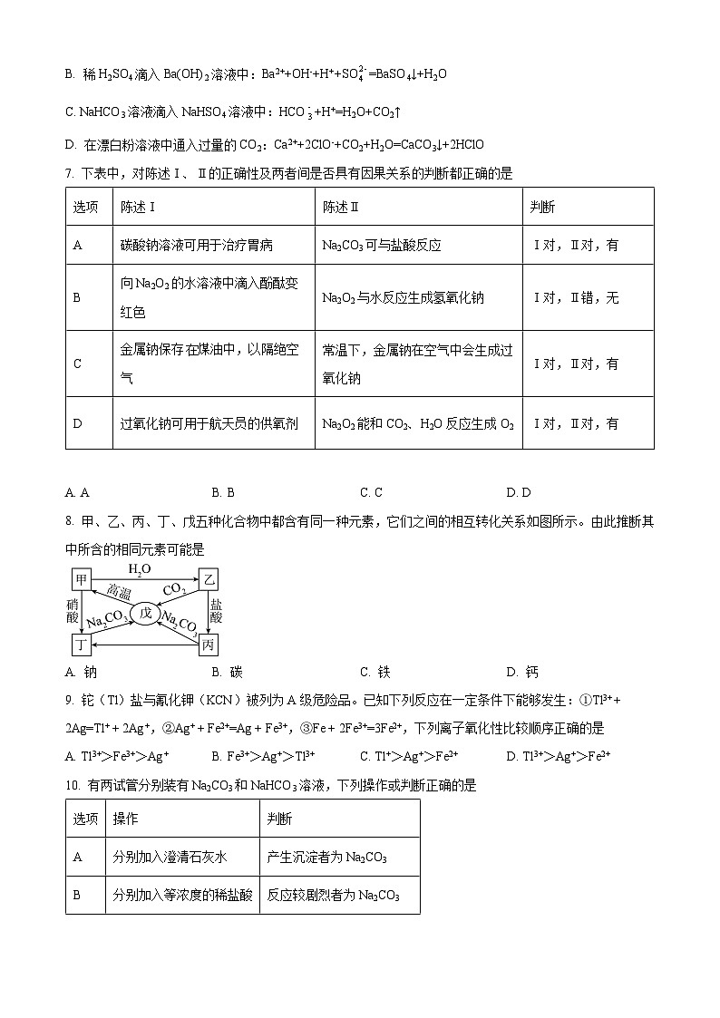 山东省淄博市美达菲双语高级中学2023-2024学年高一上学期期中考试化学试题（原卷版+解析版）02