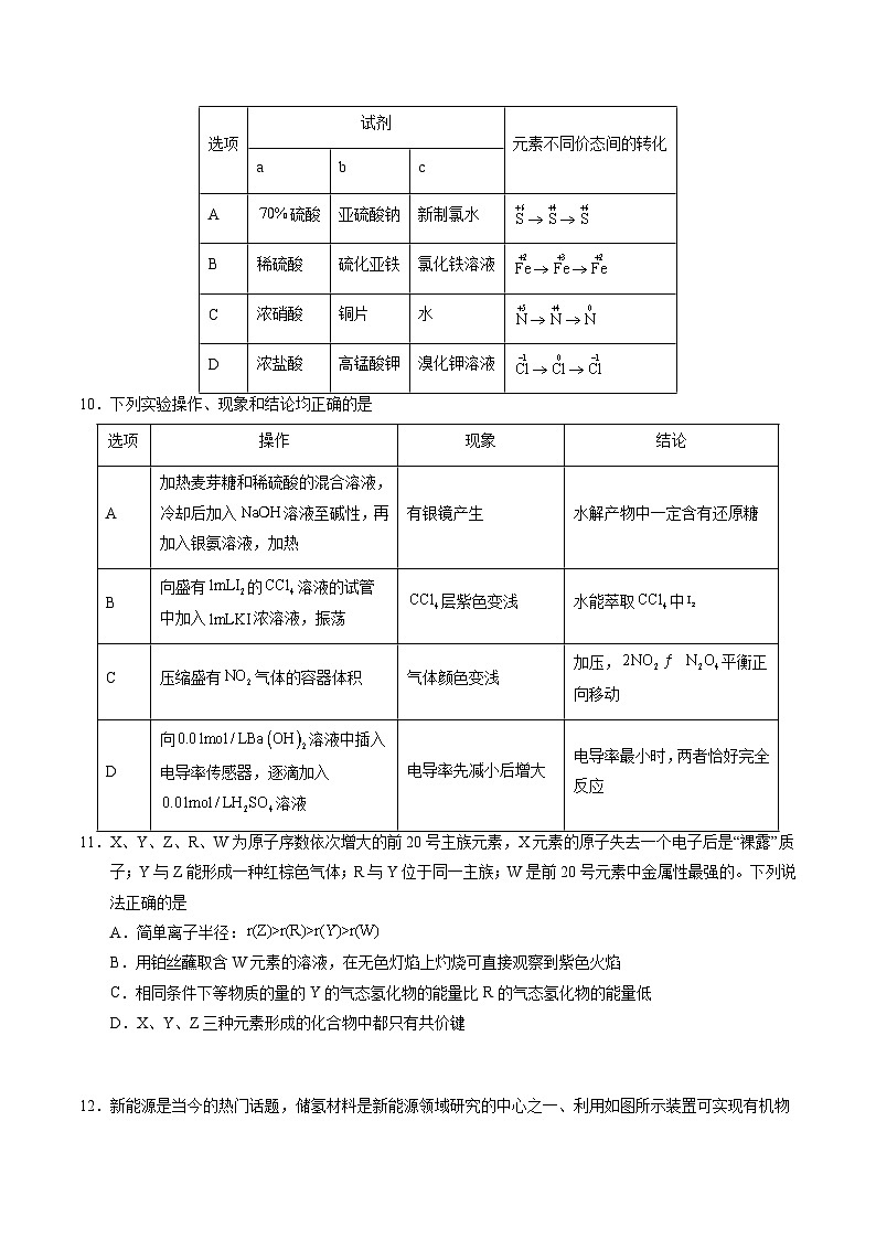 2024年高考第二次模拟考试卷：化学（全国卷旧教材）（考试卷版A4）第2页