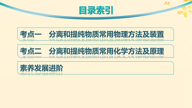 备战2025届新高考化学一轮总复习第10章化学实验基础和综合探究第54讲物质的分离和提纯课件第3页