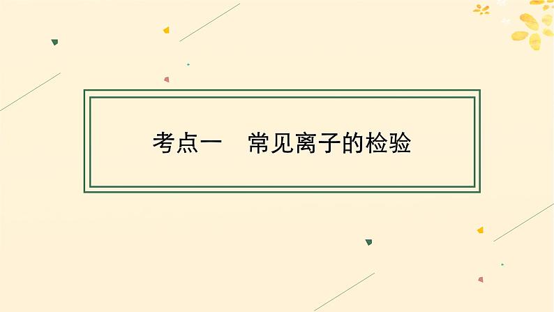 备战2025届新高考化学一轮总复习第10章化学实验基础和综合探究第55讲离子的检验物质的鉴别与推断课件04