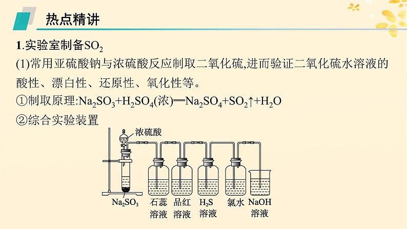 备战2025届新高考化学一轮总复习第4章非金属及其化合物热点专攻10重要含硫化合物及制备课件02