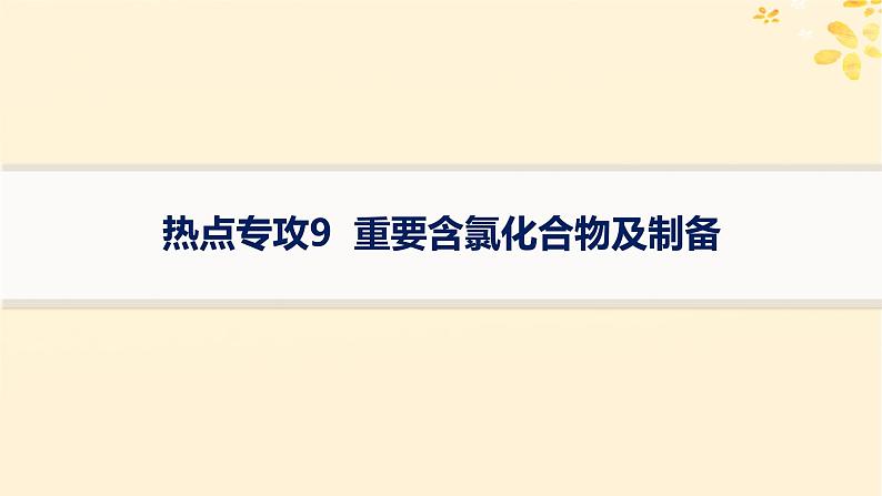 备战2025届新高考化学一轮总复习第4章非金属及其化合物热点专攻9重要含氯化合物及制备课件01