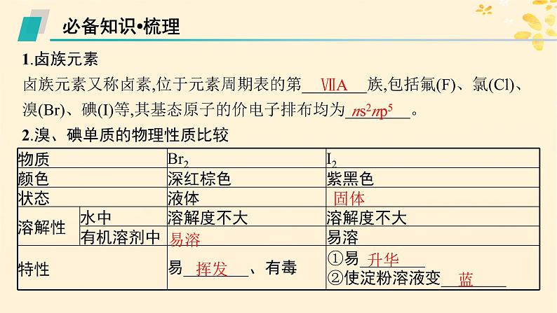 备战2025届新高考化学一轮总复习第4章非金属及其化合物第16讲卤族元素溴碘的提取课件05