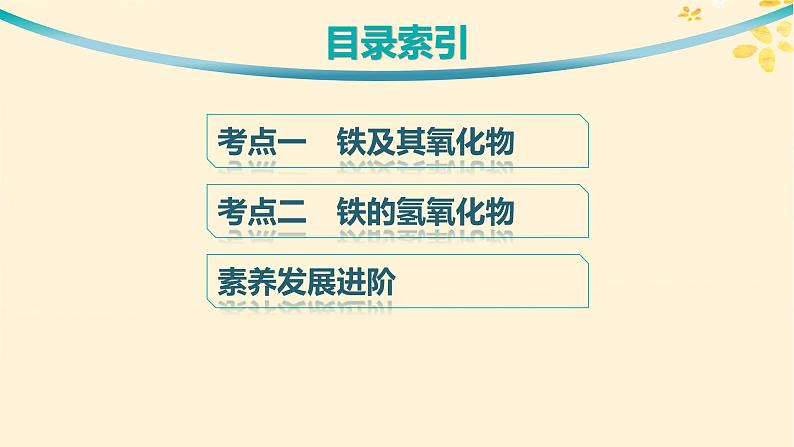 备战2025届新高考化学一轮总复习第3章金属及其化合物第10讲铁及其氧化物氢氧化物课件03