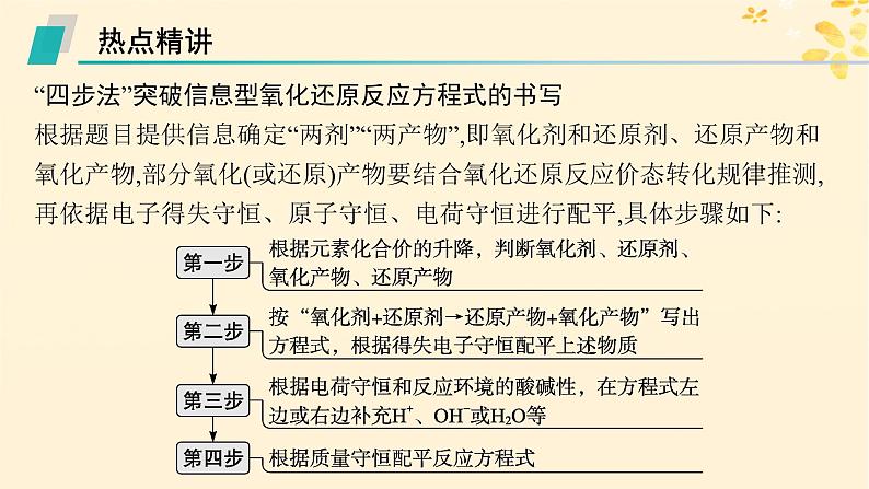 备战2025届新高考化学一轮总复习第1章物质及其变化热点专攻3信息型氧化还原反应方程式的书写课件02