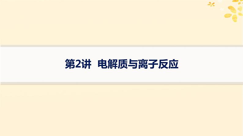 备战2025届新高考化学一轮总复习第1章物质及其变化第2讲电解质与离子反应课件01