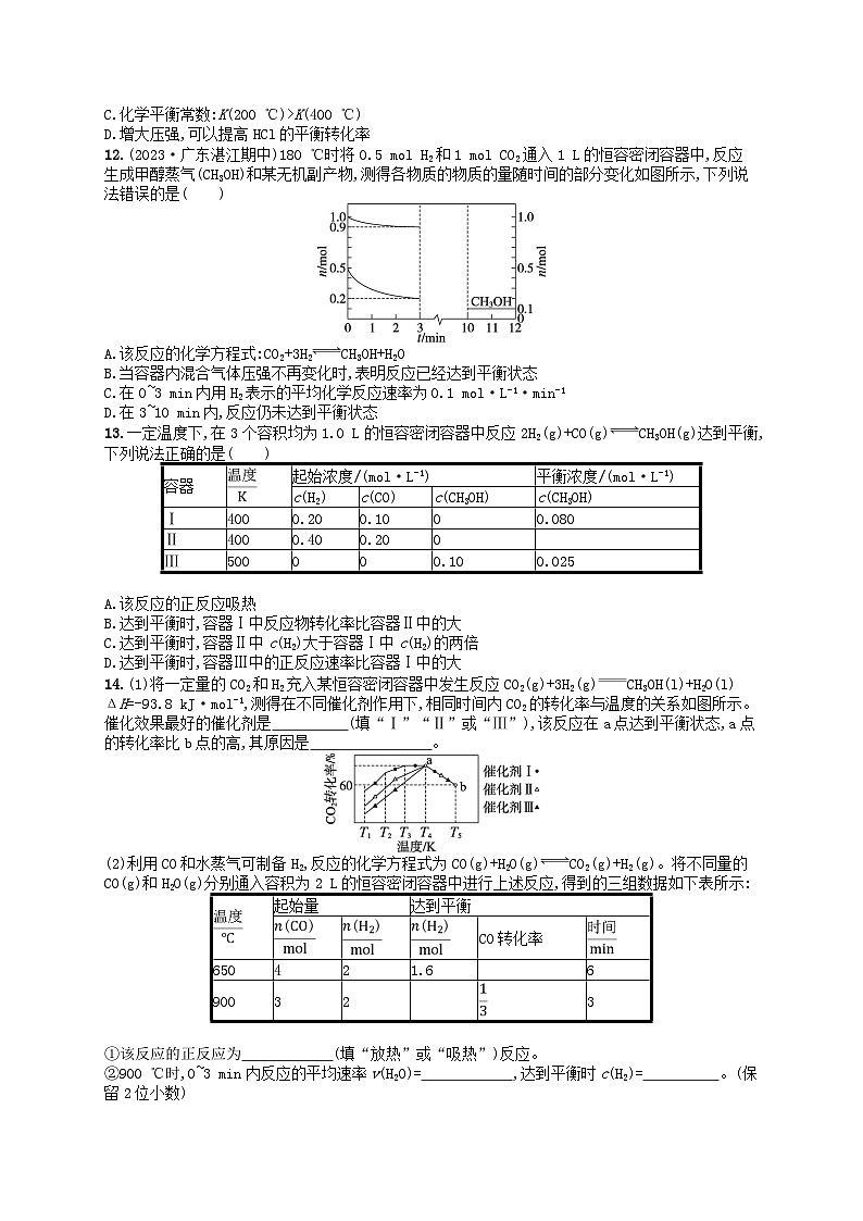 备战2025届新高考化学一轮总复习分层练习第7章化学反应速率与化学平衡第35讲化学平衡状态及平衡移动（附解析）第3页