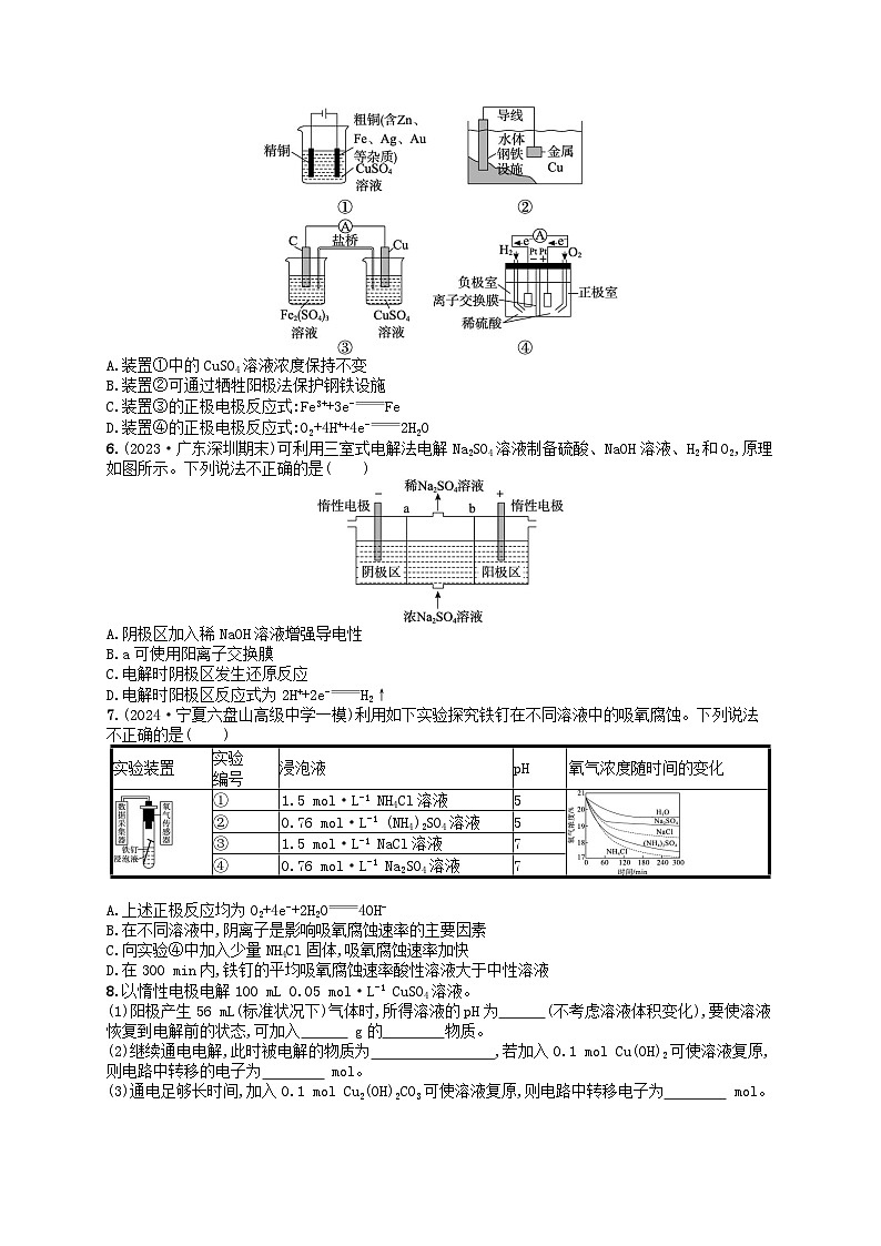 备战2025届新高考化学一轮总复习分层练习第6章化学反应与能量第32讲电解池金属的腐蚀与防护（附解析）第2页