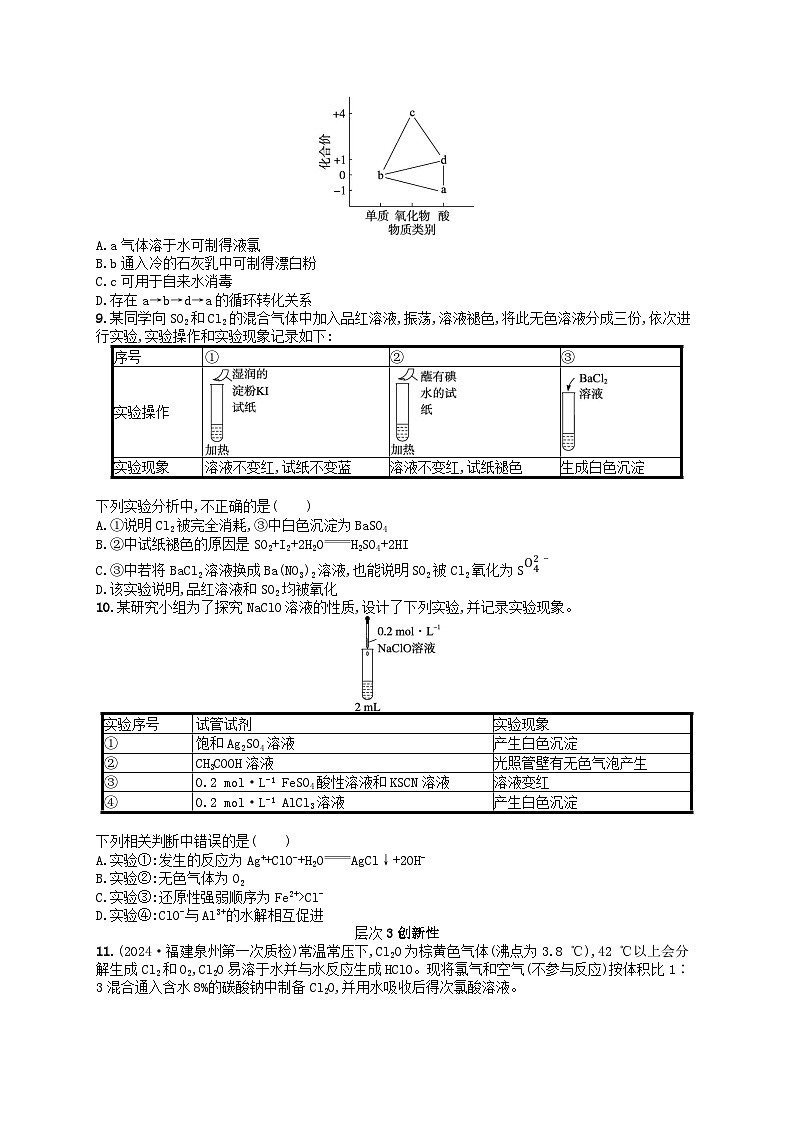 备战2025届新高考化学一轮总复习分层练习第4章非金属及其化合物第14讲氯及其化合物（附解析）03