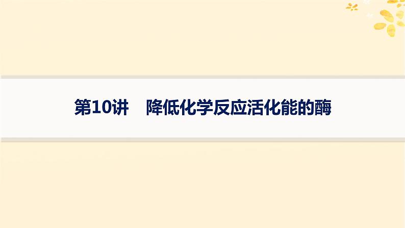 备战2025届新高考生物一轮总复习第3单元细胞的代谢第10讲降低化学反应活化能的酶课件第1页