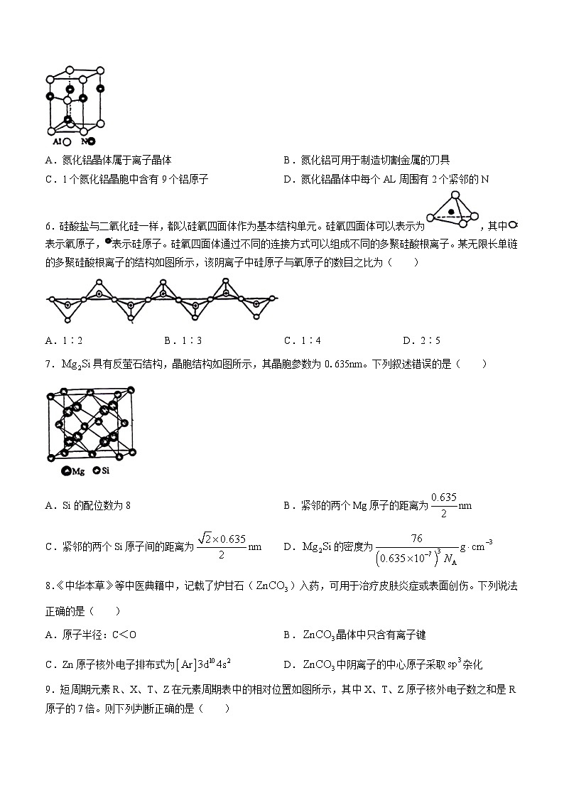 山东省鄄城县第一中学2023-2024学年高二下学期3月月考化学试题第2页