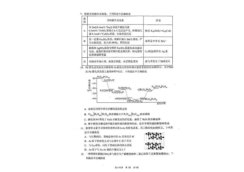 2024届辽宁省葫芦岛市高三下学期一模化学试题03