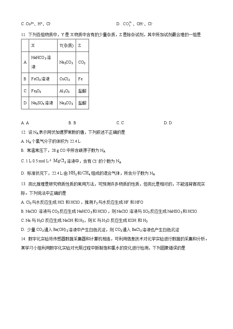 广东省饶平县第二中学2023-2024学年高一下学期开学检测化学试卷（Word版含解析）第3页