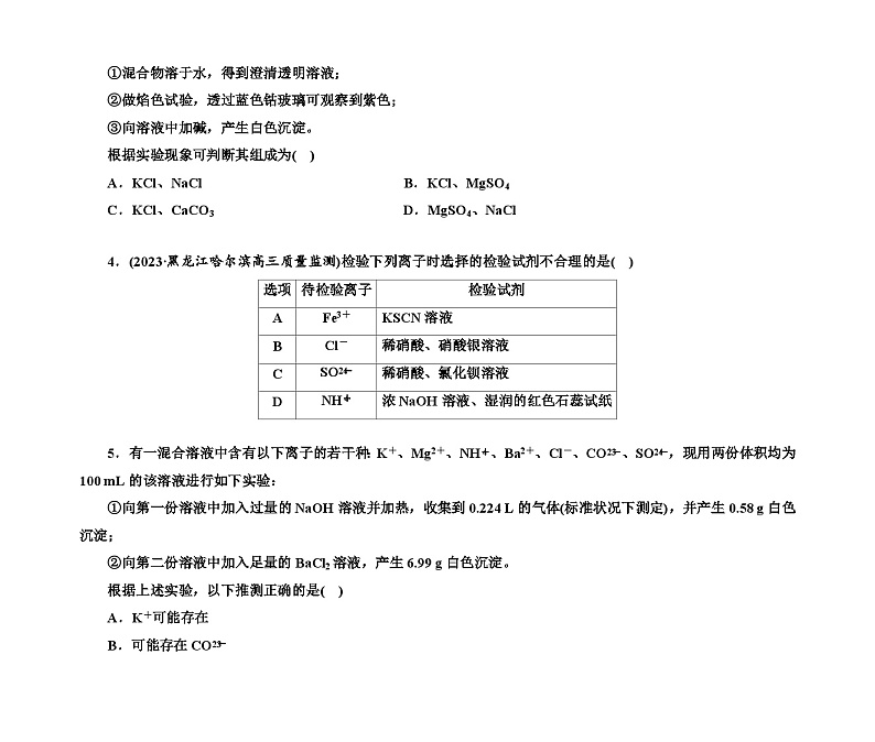 第一部分 题型6　物质的检验与推断（含解析）2024高考化学二轮复习第2页