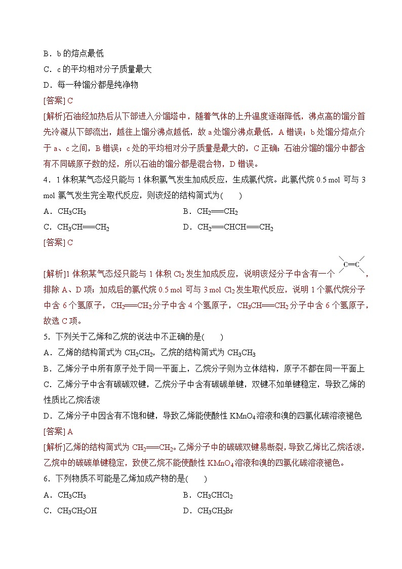 8.1.2石油炼制　乙烯（分层练习）（解析版）第2页