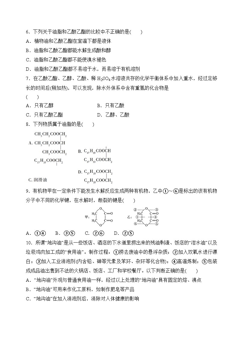 8.2.3 酯　油脂（分层练习）（原卷版）第2页