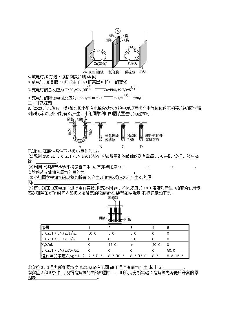 新高考新教材广西专版2024届高考化学二轮总复习专题突破练9电化学第3页