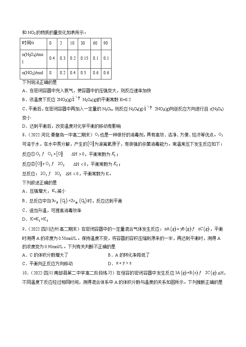 人教版2019选择性必修1高二化学同步学习高效学讲练第二章化学反应速率与化学平衡(单元测试)(原卷版+解析)第2页